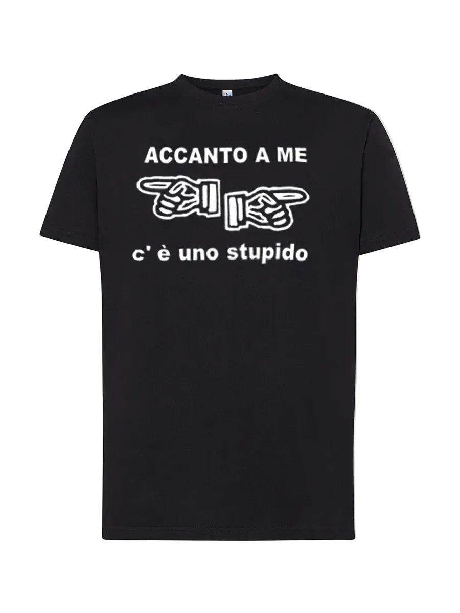 T-shirt Accanto a me c'è uno stupido - smprint
