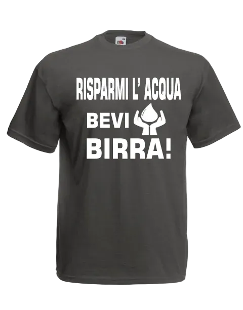 T-shirt Risparmia l'acqua bevi birra - smprint