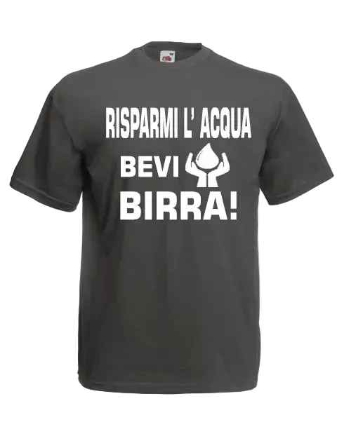 T-shirt Risparmia l'acqua bevi birra - smprint