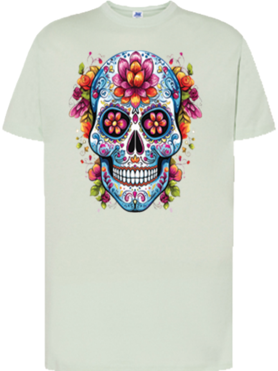 T-shirt Teschio con fiori