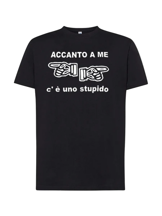 T-shirt Accanto a me c'è uno stupido - smprint