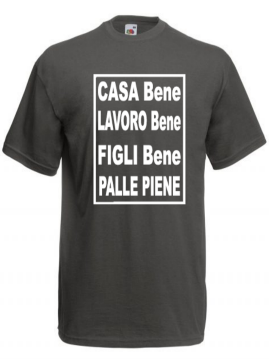 Maglietta Casa bene lavoro bene figli bene palle piene