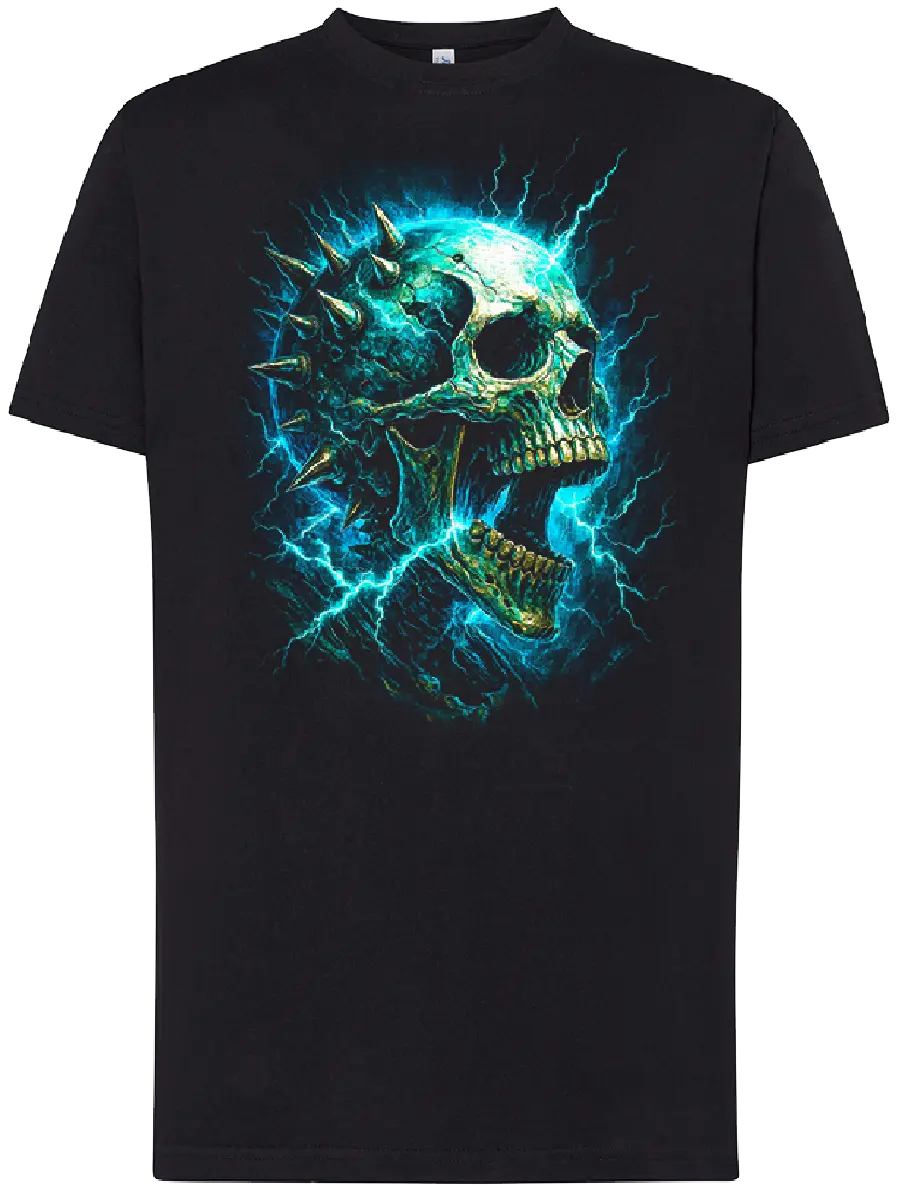 T-shirt impactful electric skull SMprint