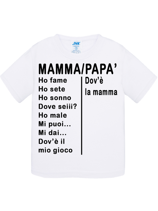 T-shirt Bambino "Mamma /Papà" | smprint