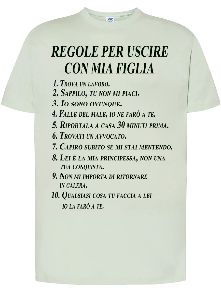 T-shirt Regole per uscire con mia figlia - smprint