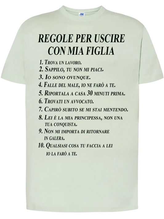 T-shirt Regole per uscire con mia figlia - smprint