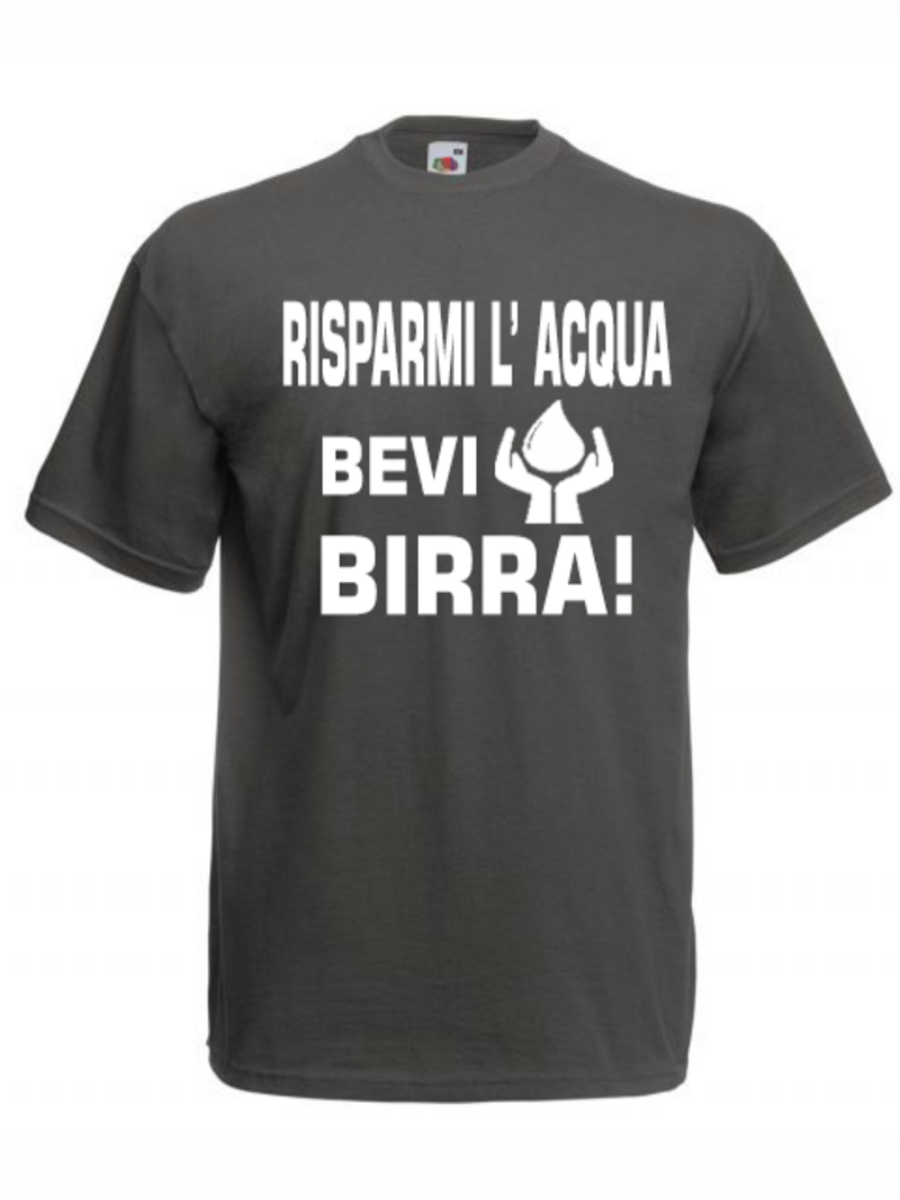 Maglietta Risparmi l'acqua bevi bevi birra