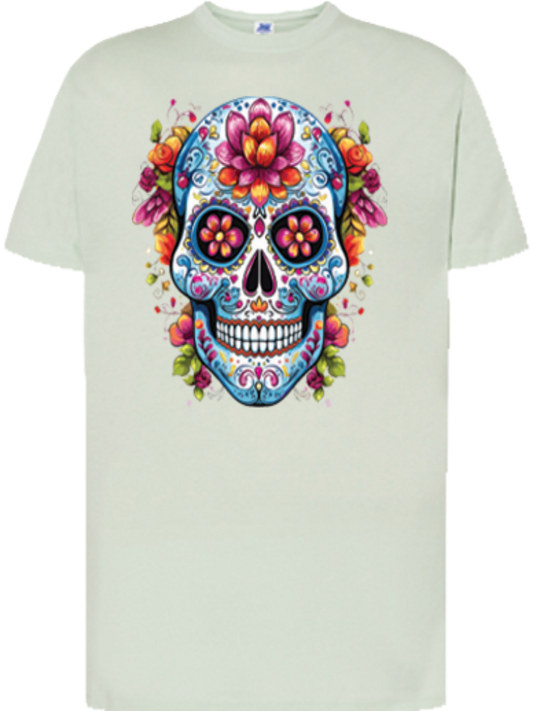 T-shirt Teschio con fiori