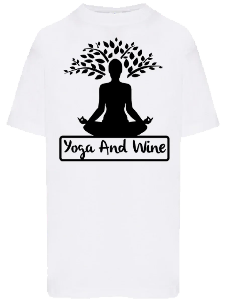 T-shirt Yoga and wine - smprint