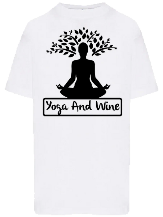 T-shirt Yoga and wine - smprint